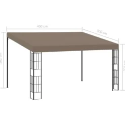 Telte & Lysthuse^Festtelte & havepavilloner - Living vægmonteret pavillon 4x3 m stof gråbrun