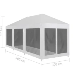 Festtelte & havepavilloner - Living festtelt med 8 sidevægge i trådnet 9 x 3 m Telte & Lysthuse
