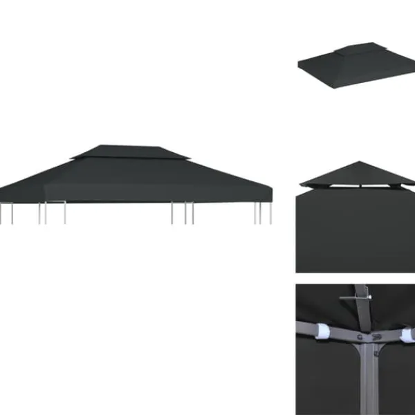 Telte & Lysthuse^Festtelte & havepavilloner – tage - Living pavillontopdække i 2 lag 310 g/m² 4x3 m antracitgrå