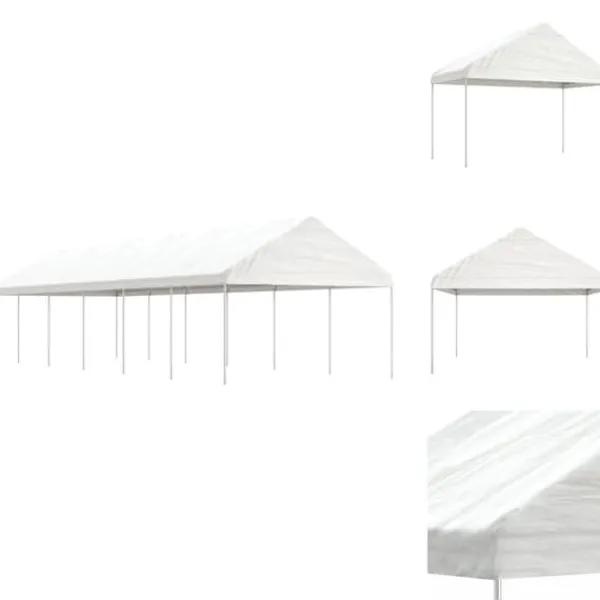 New Festtelte & havepavilloner - Living pavillon med tag 13,38x4,08x3,22 m polyethylen hvid Telte & Lysthuse