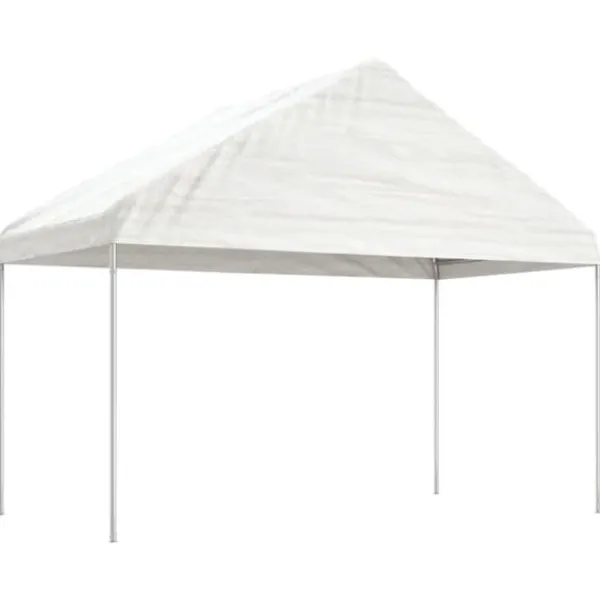 New Festtelte & havepavilloner - Living pavillon med tag 13,38x4,08x3,22 m polyethylen hvid Telte & Lysthuse