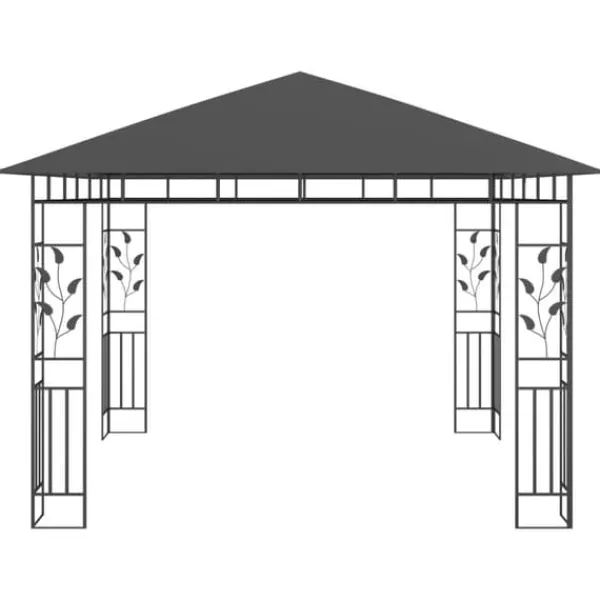 Sale Festtelte & havepavilloner - Living pavillon med myggenet 3x3x,2,73 m 180 g/m² antracitgrå Telte & Lysthuse