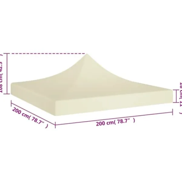 Discount Festtelte & havepavilloner – tage - Living tag til festtelt 2x2 m 270 g/m² cremefarvet Telte & Lysthuse