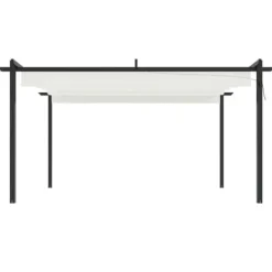 Buer, Spalier, Lysthuse Uden Tag^Festtelte & havepavilloner - Living havepavillon med sammenrulleligt tag 4x3 m cremefarvet