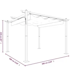 Buer, Spalier, Lysthuse Uden Tag^Festtelte & havepavilloner - Living havepavillon med sammenrulleligt tag 3x3 m gråbrun