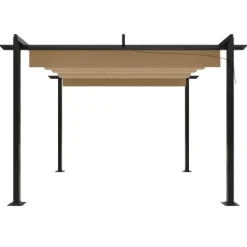 Buer, Spalier, Lysthuse Uden Tag^Festtelte & havepavilloner - Living havepavillon med sammenrulleligt tag 3x3 m gråbrun