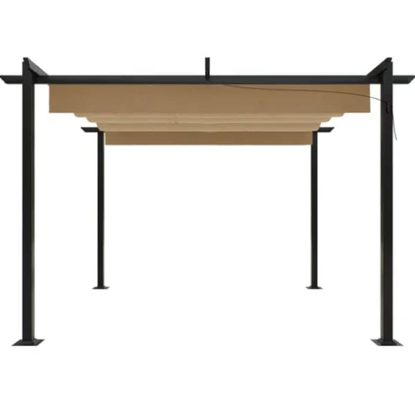 Buer, Spalier, Lysthuse Uden Tag^Festtelte & havepavilloner - Living havepavillon med sammenrulleligt tag 3x3 m gråbrun