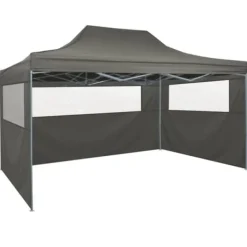 Telte & Lysthuse^Festtelte & havepavilloner - Living foldbart telt pop-up med 4 sidevægge 3 x 4,5 m antracitgrå