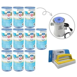 Pool- & Spatilbehør^Filtre Type A - Intex - 10 styk - Velegnet til filterpumpe 28604GS/28638GS/28636GS & WAYS skrubbebørste