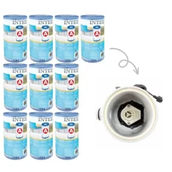 Pool- & Spatilbehør^Filtre Type A - Intex - 10 styk - Velegnet til filterpumpe 28604GS/28638GS/28636GS & WAYS skrubbebørste