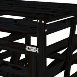 Skure, Garager & Carports^Firdobbelt skraldespandsskjuler i massivt fyrretræ | Farve: Sort