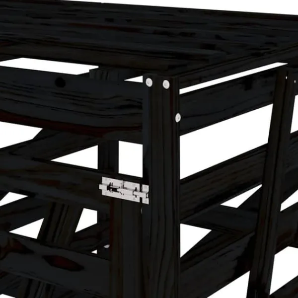 Skure, Garager & Carports^Firdobbelt skraldespandsskjuler i massivt fyrretræ | Farve: Sort