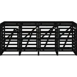 Skure, Garager & Carports^Firdobbelt skraldespandsskjuler i massivt fyrretræ | Farve: Sort