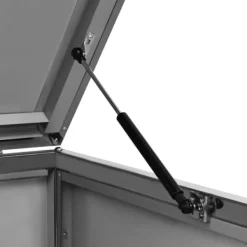 Outlet Firedobbelt skraldespandsskjuler i rustfrit stål | Størrelse: 276,5x77,5x112,5 cm Skure, Garager & Carports