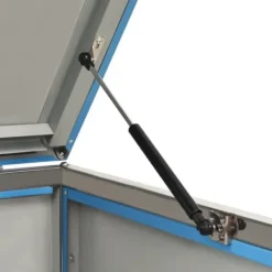 Hot Firedobbelt skraldespandsskjuler i rustfrit stål | Størrelse: 276,5x77,5x112,5 cm Skure, Garager & Carports