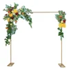 Buer, Spalier, Lysthuse Uden Tag^Firkantet Bryllupsbue, Justerbar Højde 3,6 ft til 9,8 ft, Sennepsgul Finish, Robust Jernkonstruktion
