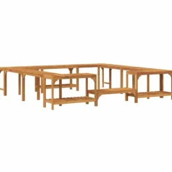 Spa & Udendørsbad^Firkantet Udendørs Boblebad Indhegning i Akacietræ | Størrelse: 250 x 250 cm | Farve: Brun