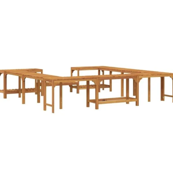 Spa & Udendørsbad^Firkantet Udendørs Boblebad Indhegning i Akacietræ | Størrelse: 250 x 250 cm | Farve: Brun