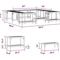 Spa & Udendørsbad^Firkantet Udendørs Boblebad Indhegning i Akacietræ | Størrelse: 230 x 230 cm | Farve: Brun