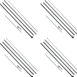 Discount Fjerflagstang Kit 4 Pakker Swooper Flagstang 16,3 Fod med Jordpæle, Holdbar og Letvægts Design Flag & Vindposer