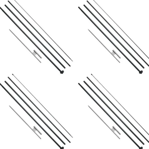 Discount Fjerflagstang Kit 4 Pakker Swooper Flagstang 16,3 Fod med Jordpæle, Holdbar og Letvægts Design Flag & Vindposer