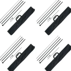 Discount Fjerflagstang Kit 4 Pakker Swooper Flagstang 16,3 Fod med Jordpæle, Holdbar og Letvægts Design Flag & Vindposer