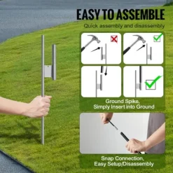 Flag & Vindposer^Fjerflagstang Sæt 2-pak, Swooper Flagstang 12,7 fod med Jordpæle, Holdbar og Stabil