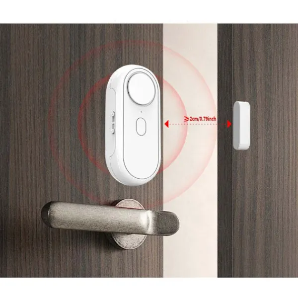 Sensorer Til Sikkerhedssystemer^Fjernbetjening Vibration & Dør Sensor Alarm - Inkluderet Batteri, Kompatibel med Alle Døre og Vinduer