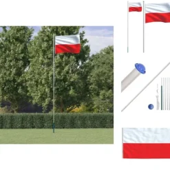 Flag & Vindposer^Flag & vimpler - Living Polen flag og flagstang 6,23 m aluminium