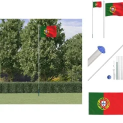 Online Flag & vimpler - Living Portugal flag og flagstang 6,23 m aluminium Flag & Vindposer
