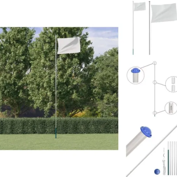 Flag & Vindposer^Flag & vimpler - Living sektionsinddelt flagstang 6,23 m aluminium sølvfarvet