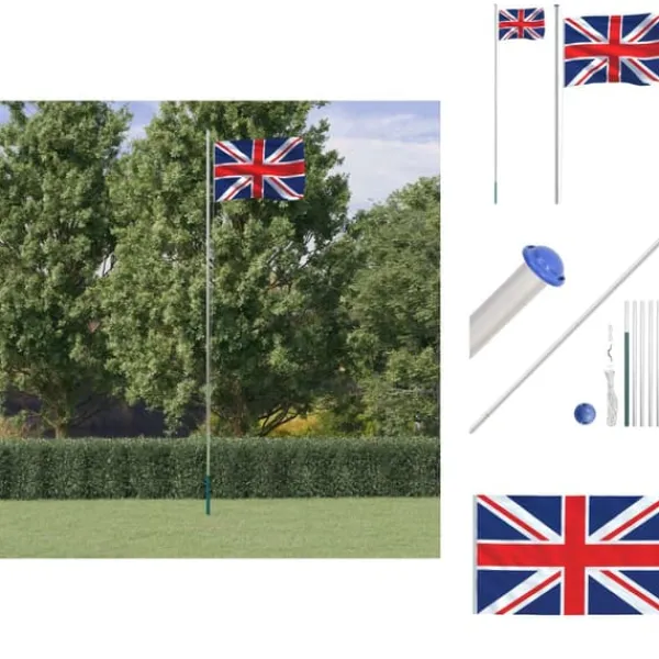 Online Flag & vimpler - Living Storbritannien flag og flagstang 6,23 m aluminium Flag & Vindposer