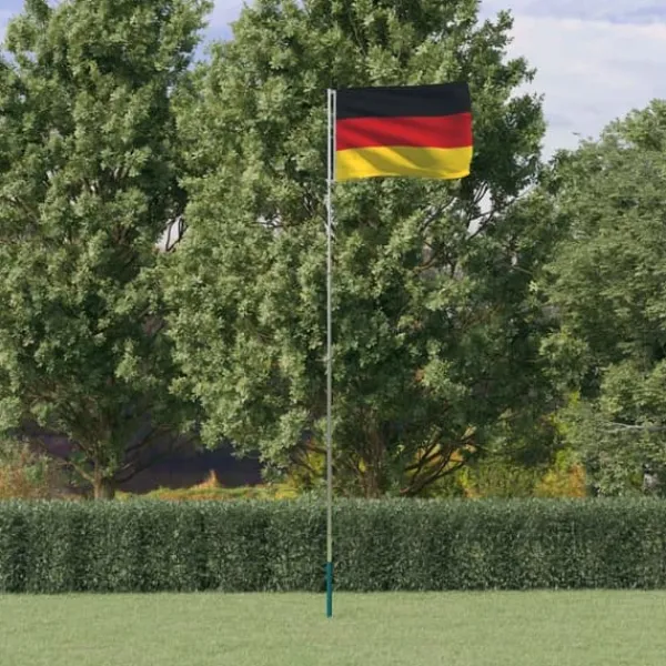 Flag & Vindposer^Flag & vimpler - Living Tyskland flag og flagstang 5,55 m aluminium