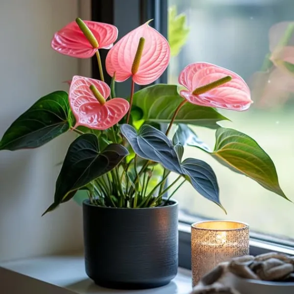 Sale Flamingoblomst - Anthurium 'Maine Pink' - Højde 55-70cm - ø17cm Krukkeplanter Indendørs