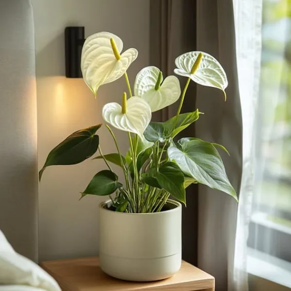 Hot Flamingoblomst - Anthurium 'Alpine White' - Højde 40-55cm - ø14cm Krukkeplanter Indendørs