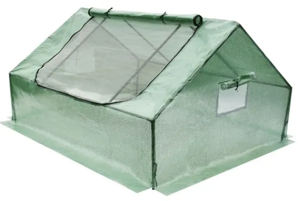 Drivhus^Flora havedrivhus - folietelt, kold ramme med insektnet, store ventilationsvinduer