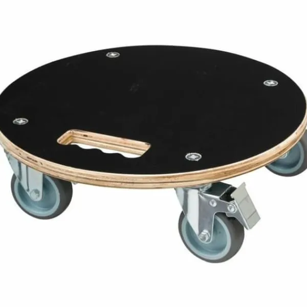 Outlet Flowerpot Standt with Wheels Nature Wood Ø 38 cm Støtte Med Hjul, Sæder & Knæbeskyttelse Til Havepleje