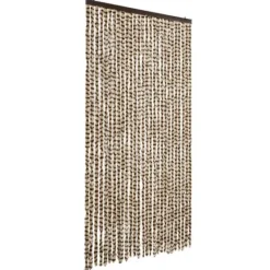Discount Flueforhæng i blødt chenille - Insektgardin | Farve: Beige og brun | Størrelse: 118x220 cm Insektmiddel & Dyreafvisende Middel