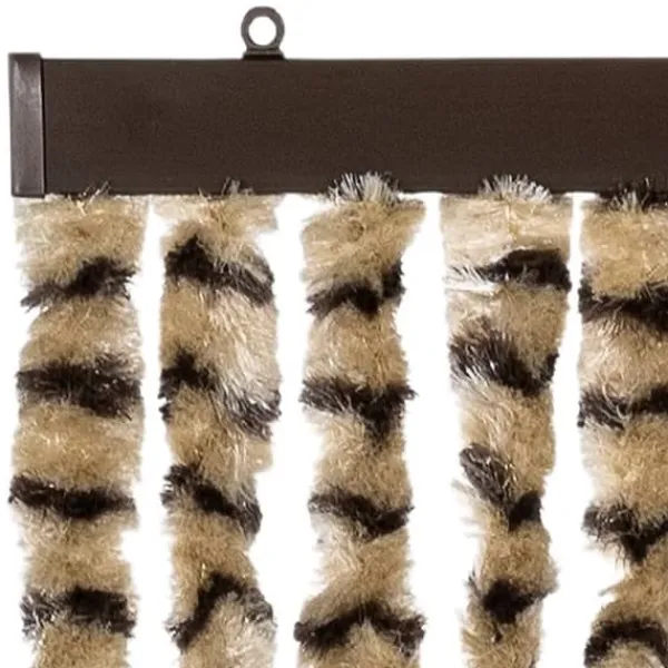 Discount Flueforhæng i blødt chenille - Insektgardin | Farve: Beige og brun | Størrelse: 118x220 cm Insektmiddel & Dyreafvisende Middel
