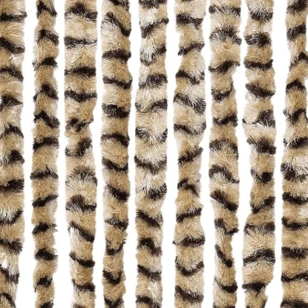 Discount Flueforhæng i blødt chenille - Insektgardin | Farve: Beige og brun | Størrelse: 118x220 cm Insektmiddel & Dyreafvisende Middel