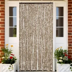 Insektmiddel & Dyreafvisende Middel^Flueforhæng i chenille - Dørgardin til insektbeskyttelse | Farve: Beige og Brun | Størrelse: 100x230 cm