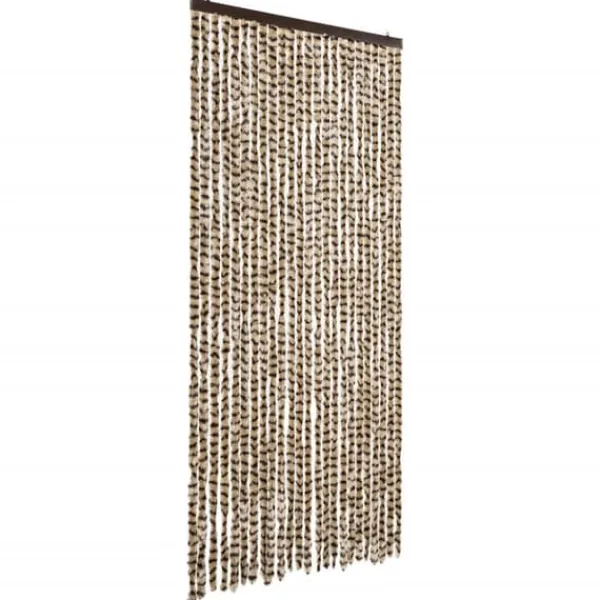 Insektmiddel & Dyreafvisende Middel^Flueforhæng i chenille - Dørgardin til insektbeskyttelse | Farve: Beige og Brun | Størrelse: 100x230 cm