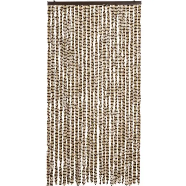 Insektmiddel & Dyreafvisende Middel^Flueforhæng i chenille - Dørgardin til insektbeskyttelse | Farve: Beige og Brun | Størrelse: 100x230 cm