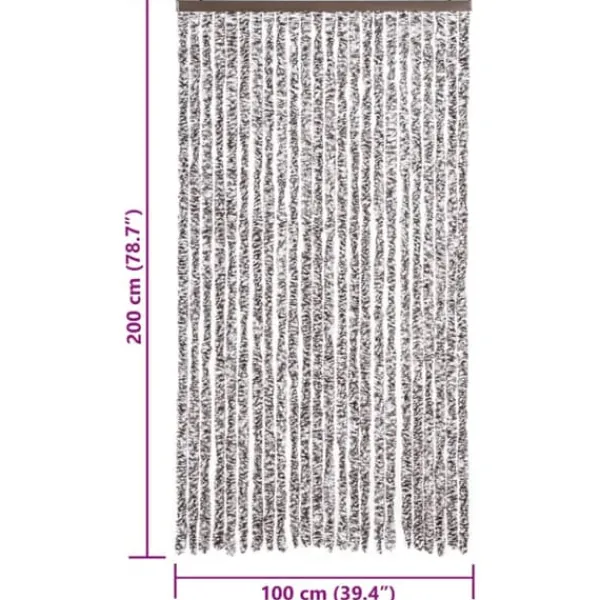 Insektmiddel & Dyreafvisende Middel^Flueforhæng i chenille - Dørgardin til insektbeskyttelse | Farve: Brun og Beige | Størrelse: 100x200 cm