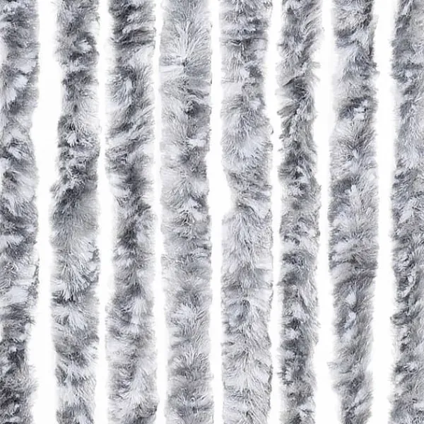 New Flueforhæng i chenille - Dørgardin 100x200 cm | Farve: Grå/Hvid Insektmiddel & Dyreafvisende Middel