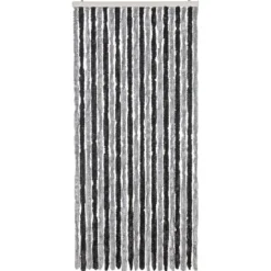 Clearance Flueforhæng i chenille - Insektgardin til døre | Størrelse: 90x200 cm | Farve: Grå og sort Insektmiddel & Dyreafvisende Middel
