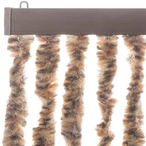 Insektmiddel & Dyreafvisende Middel^Flueforhæng i chenille - Insektgardin | Farve: Beige og mørkebrun | Størrelse: 56x185 cm