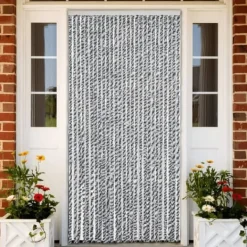 Insektmiddel & Dyreafvisende Middel^Flueforhæng i chenille - Insektgardin | Størrelse: 1118x220 cm | Farve: Grå, Sort-Hvid