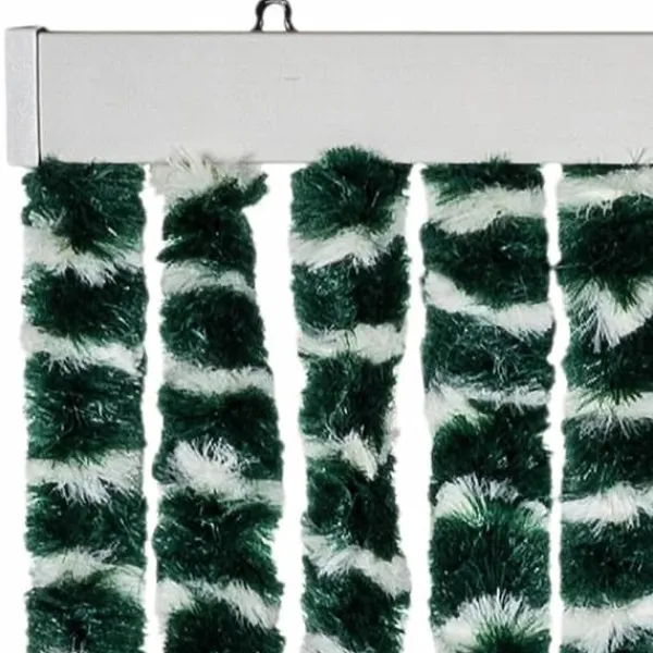 Best Flueforhæng i chenille - Insektgardin | Farve: Grøn/Hvid | Størrelse: 118x220 cm Insektmiddel & Dyreafvisende Middel