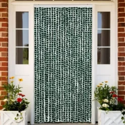 Flueforhæng i chenille - Insektgardin | Farve: Grøn og Hvid | Størrelse: 100x200 cm Insektmiddel & Dyreafvisende Middel